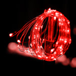 100 Red LED Solar Micro String Lights