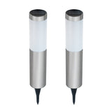 Contemporary Stainless Steel Solar Garden Stake Lights (Set of 2) - SPV Lights