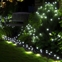 200 Bright White LED Solar Fairy Lights - Dual Powered via USB