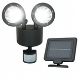 NightHawk - 22 LED Twin Head Solar Security Light — with Remote Solar Panel