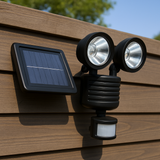 NightHawk - 22 LED Twin Head Solar Security Light — with Remote Solar Panel