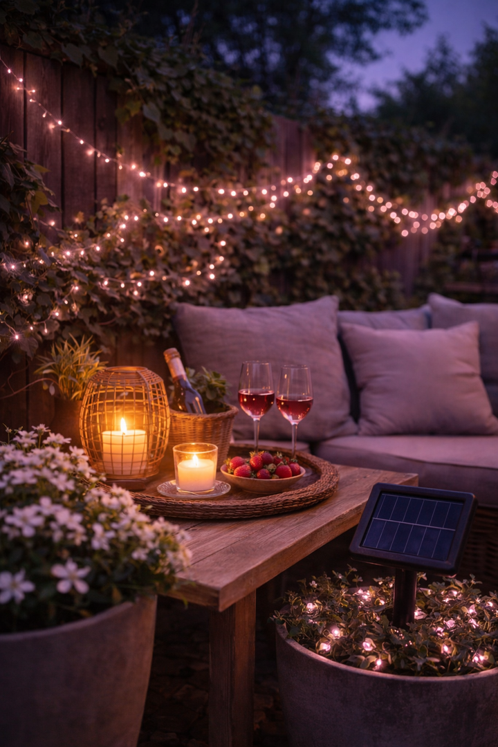 100 Pink LED Solar Micro String Lights