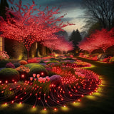 100 Red LED Solar Fairy Lights