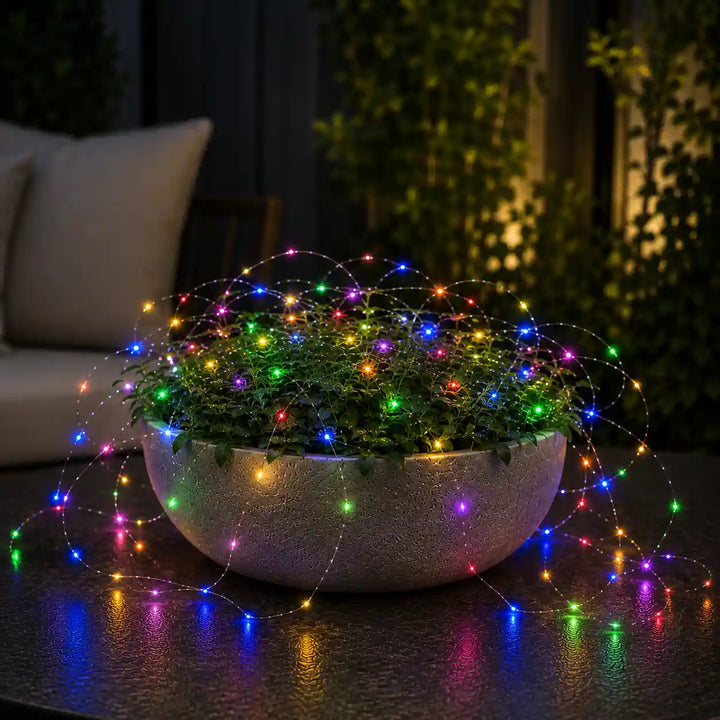 100 Multi-Colour LED Solar Micro String Lights