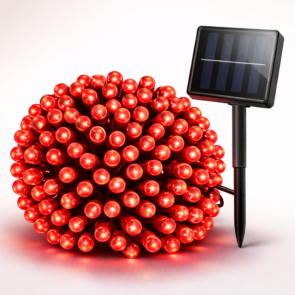 100 Red LED Solar Fairy Lights