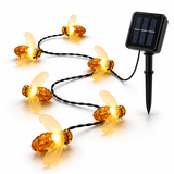 50 Warm White LED Bumble Bee Solar Fairy Lights