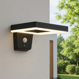 Square Black Solar Wall Light