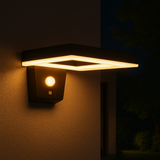 Square Black Solar Wall Light