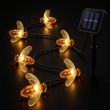 50 Warm White LED Bumble Bee Solar Fairy Lights