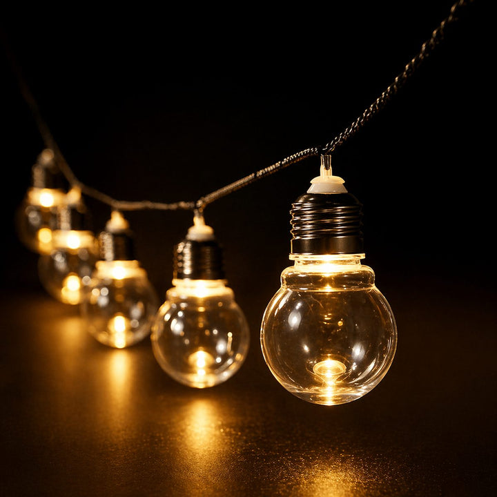 Classic Warm White Solar Festoon Lights – Set of 20