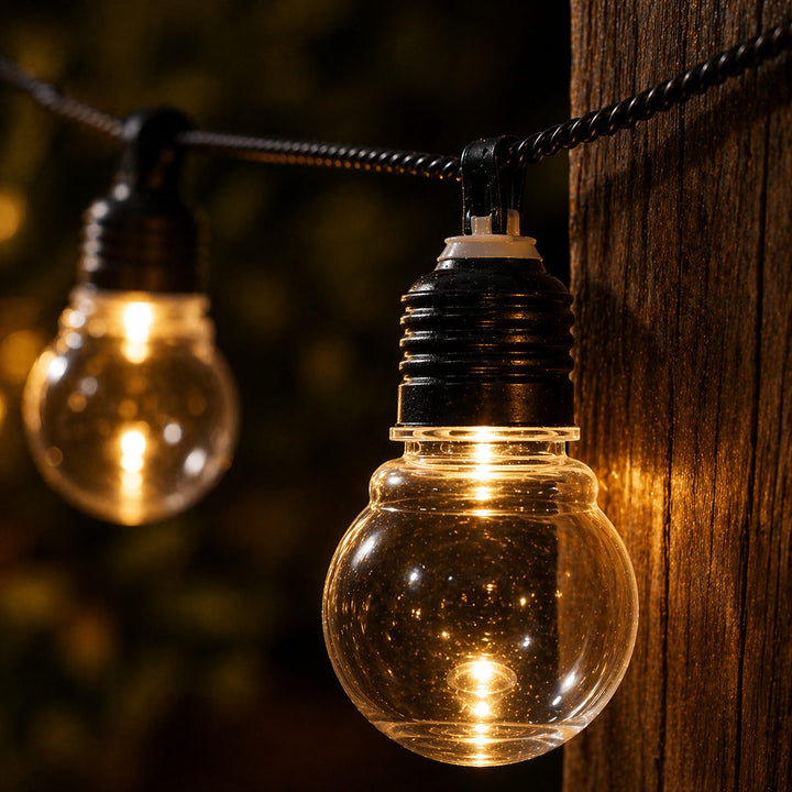 Classic Warm White Solar Festoon Lights – Set of 20