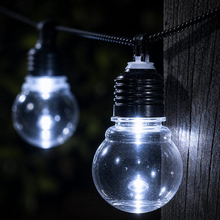 Classic Bright White Solar Festoon Lights – Set of 20