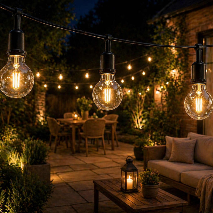 LuminaGlo G40 Warm White Solar Festoon Lights