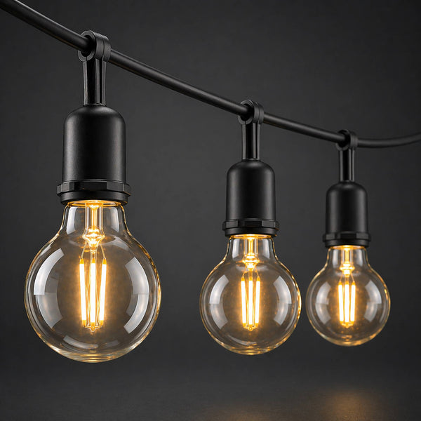 LuminaGlo G40 Warm White Solar Festoon Lights