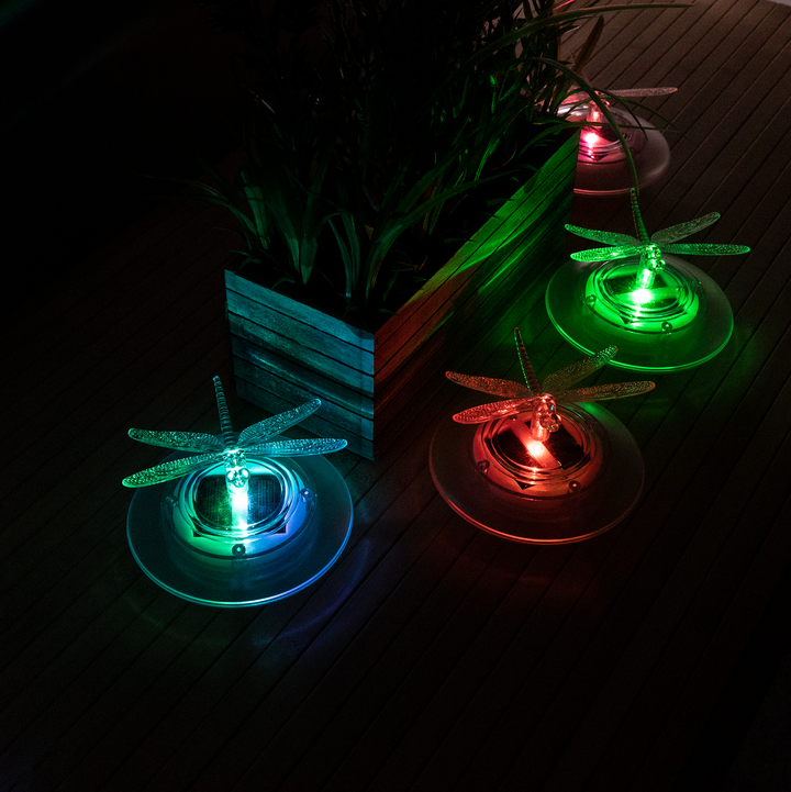 Floating Dragonfly Solar Lights - Set of 2 with Colour-Changing LED