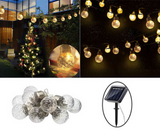 Warm White Solar Festoon Lights - 10 Bulbs with 2M string - SPV Lights