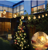 Warm White Solar Festoon Lights - 10 Bulbs with 2M string - SPV Lights