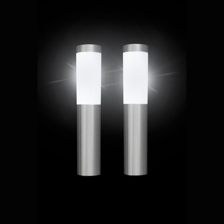 Contemporary Stainless Steel Solar Garden Stake Lights (Set of 2) - SPV Lights