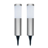 Contemporary Stainless Steel Solar Garden Stake Lights (Set of 2) - SPV Lights