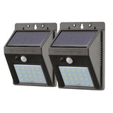 set of 2 - 20 LED Solar Security Light - switched off