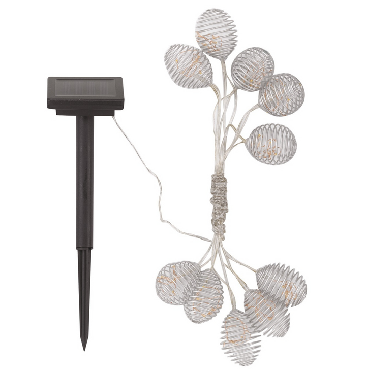 Spiral Solar Fairy Lights - 50 Warm White LEDs
