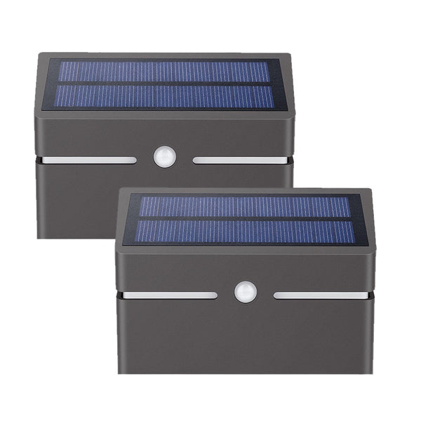 Metallic Solar Wall Light with PIR Sensor (Set of 2) - SPV Lights