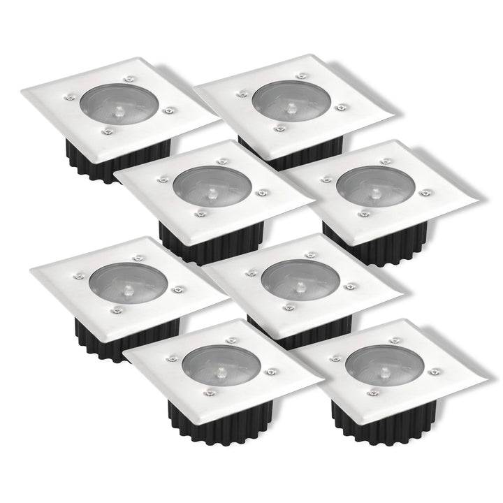 Compact Square Solar Decking Lights (Set of 4)