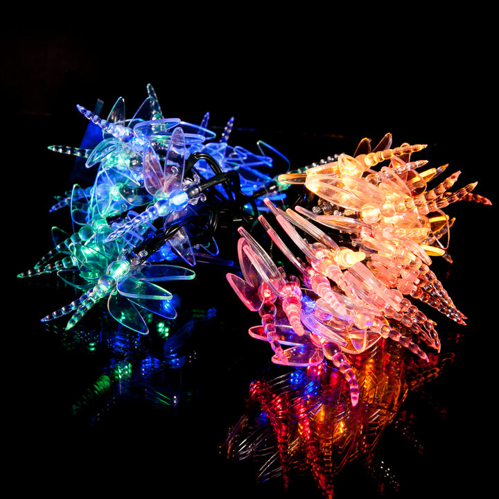 100 Multi-Colour LED Dragonfly Solar Fairy Lights - SPV Lights