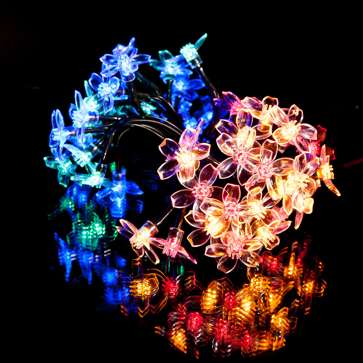 50 Multi-Color LED Blossom Flower Solar Fairy Lights | SPV Lights™