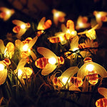 50 Warm White LED Bumble Bee Solar Fairy Lights