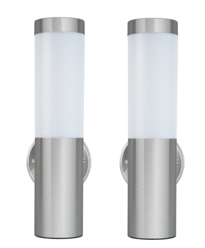 Oscar X - Contemporary Stainless Steel Solar Powered Wall Light (Set of 2) - SPV Lights
