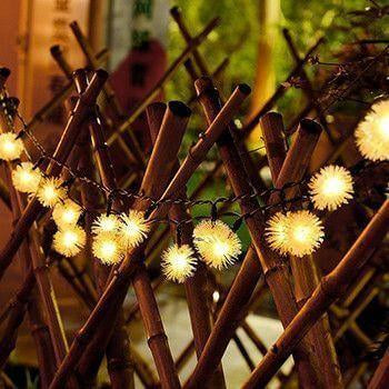 30 Warm White LED Dandelion Solar Fairy Lights