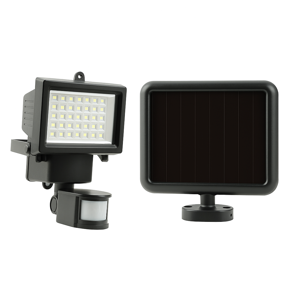 100-LED_Solar_Security_Light_AG1 100 SMD LED Solar Security Light — with Remote Solar Panel - Image 1