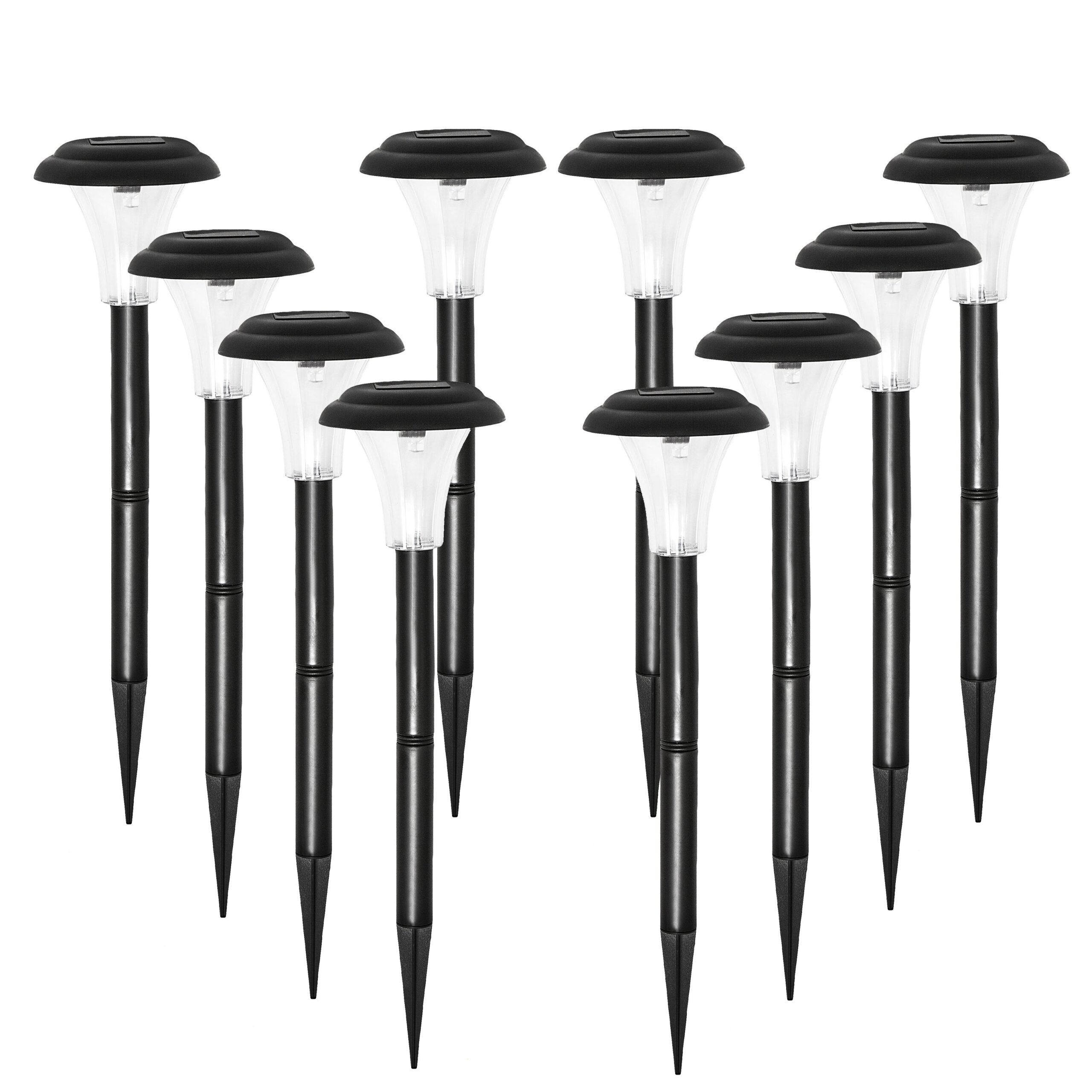 Halo_Plastic_-_30_cm Halo Black Solar Garden Stake Lights โ Set of 8 with Bright White LED - Image 1