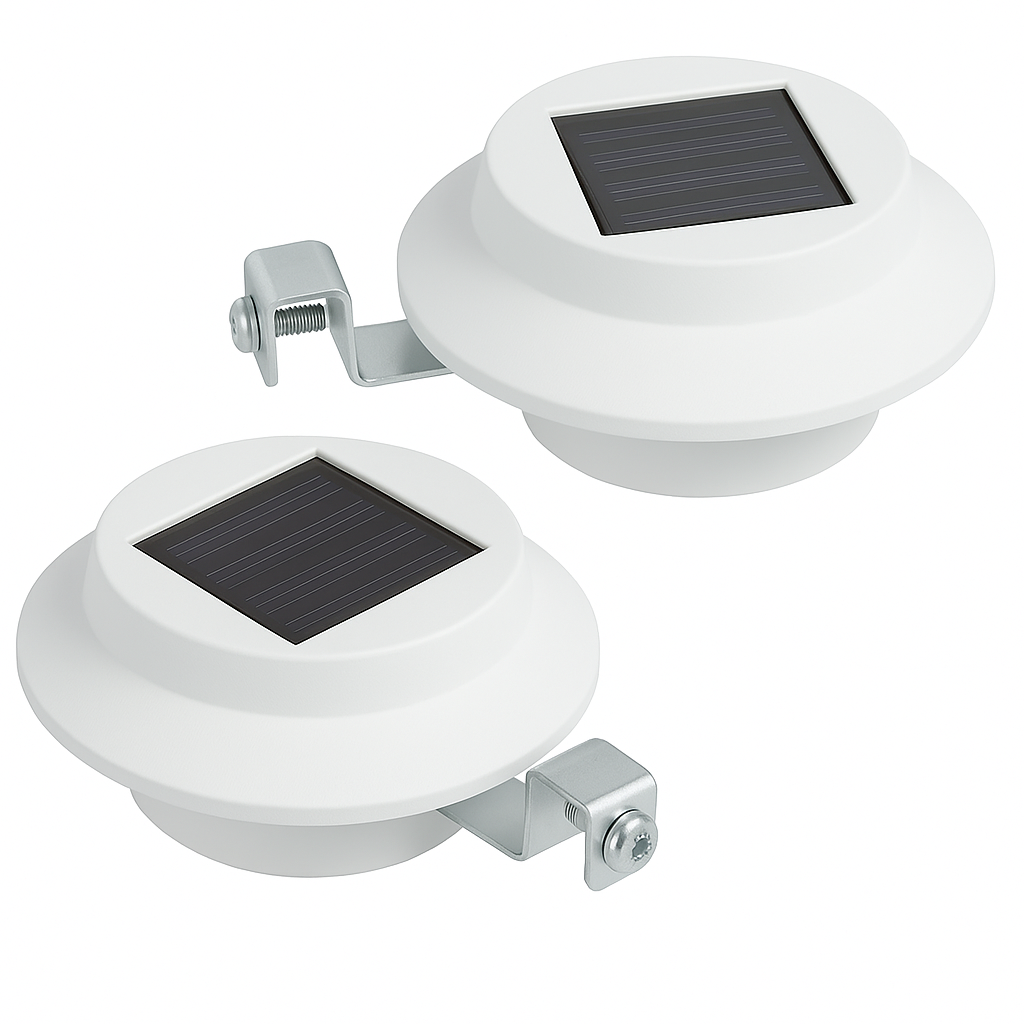 Solar-Gutter_Lights_1_AG White Solar Gutter Lights (Set of 2) - Image 1