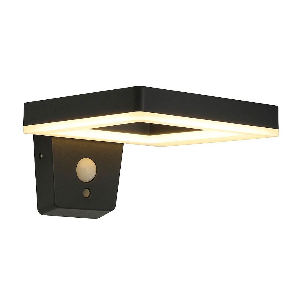 Square-Black_Solar_Wall_Light_1 Square Black Solar Wall Light - Image 1