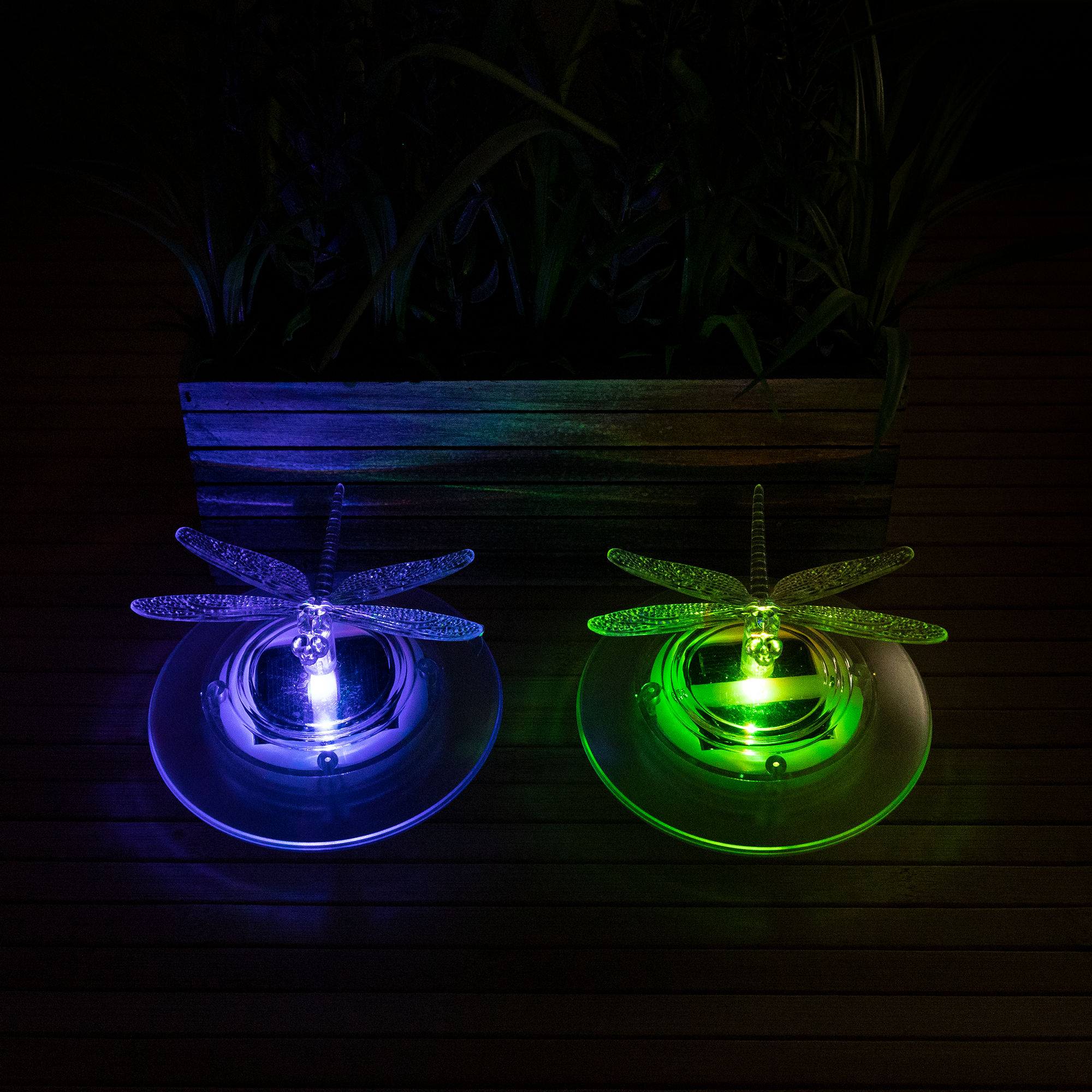 dragonflys-2 Floating Dragonfly Solar Lights - Set of 2 with Colour-Changing LED - Image 1